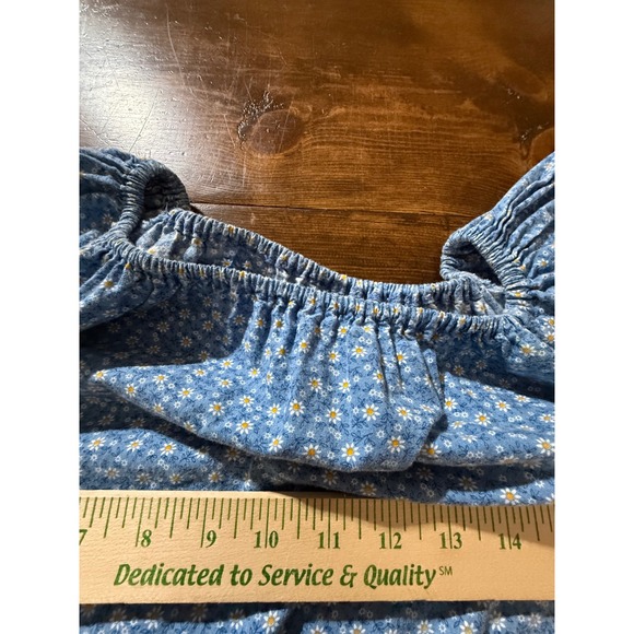 VTG Prairie Maxi Dress with Bonnet Cottagecore Pioneer Holly Hobby Costume - Picture 8 of 12